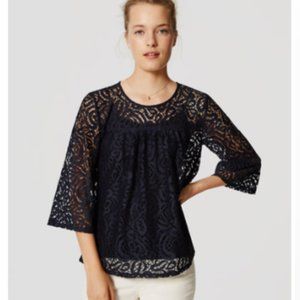 Loft navy lace top